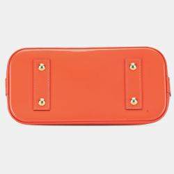 Pre Owned Louis Vuitton Orange Monogram Vernis Alma BB