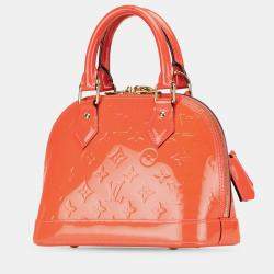 Pre Owned Louis Vuitton Orange Monogram Vernis Alma BB