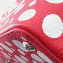 Pre Owned Louis Vuitton Capucines Red Infinity Dot Leather Shoulder Bag