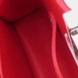 Pre Owned Louis Vuitton Capucines Red Infinity Dot Leather Shoulder Bag