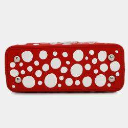 Pre Owned Louis Vuitton Capucines Red Infinity Dot Leather Shoulder Bag