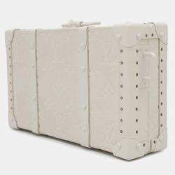 Pre Owned Louis Vuitton Trunk White Monogram Canvas Bag