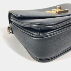Pre Owned Louis Vuitton Oxford Lockme Black Leather Crossbody Bag