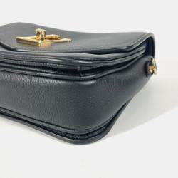 Pre Owned Louis Vuitton Oxford Lockme Black Leather Crossbody Bag