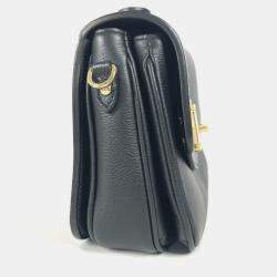 Pre Owned Louis Vuitton Oxford Lockme Black Leather Crossbody Bag