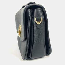 Pre Owned Louis Vuitton Oxford Lockme Black Leather Crossbody Bag
