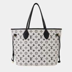 Pre Owned Louis Vuitton Neverfull MM Black/White Empriente Leather Tote Bag