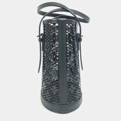 Pre Owned Louis Vuitton Lace Bucket Black Monogram Leather Shoulder Bag