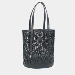 Pre Owned Louis Vuitton Lace Bucket Black Monogram Leather Shoulder Bag