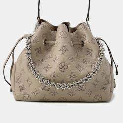 Pre Owned Louis Vuitton Mahina Bella Neutral Mahina Leather Bucket Bag