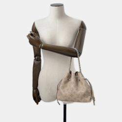 Pre Owned Louis Vuitton Mahina Bella Neutral Mahina Leather Bucket Bag
