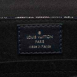 Pre Owned Louis Vuitton Blue Monogram Tapestry Trunk Messenger