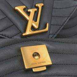 Pre Owned Louis Vuitton New Wave PM Black Leather Chain Shoulder Bag