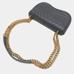 Pre Owned Louis Vuitton New Wave PM Black Leather Chain Shoulder Bag