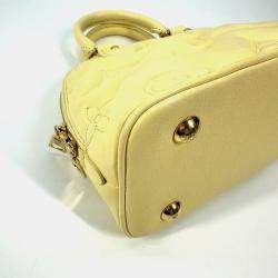 Pre Owned Louis Vuitton Alma BB Soft Bubble Gram Yellow Leather Handbag