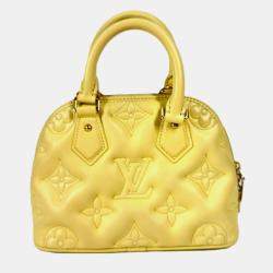 Pre Owned Louis Vuitton Alma BB Soft Bubble Gram Yellow Leather Handbag