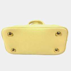 Pre Owned Louis Vuitton Alma BB Soft Bubble Gram Yellow Leather Handbag
