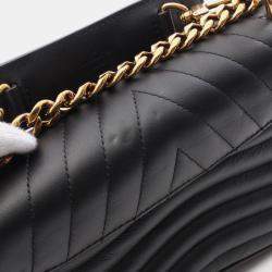 Pre Owned Louis Vuitton New Wave Chain PM Black Leather Shoulder Bag