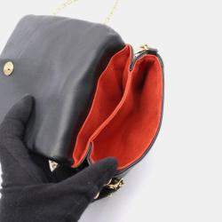Pre Owned Louis Vuitton Coussin Black Leather Belt Bag