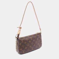 Pre Owned Louis Vuitton Pochette Accessoires Monogram Brown Coated Canvas Leather Handbag