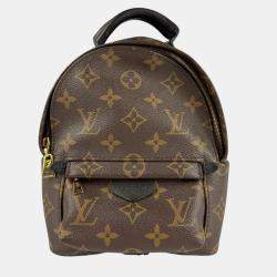 Pre Owned Louis Vuitton Monogram Palm Springs Backpack Mini Canvas Brown