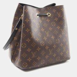 Pre Owned Louis Vuitton Neonoe Monogram Brown/Black Coated Canvas Leather Shoulder Bag