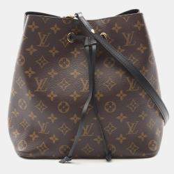 Pre Owned Louis Vuitton Neonoe Monogram Brown/Black Coated Canvas Leather Shoulder Bag