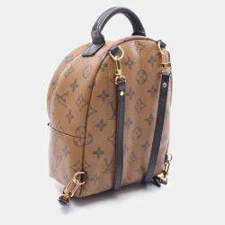 Pre Owned Louis Vuitton Palm Springs Mini Monogram Reverse Brown Black Coated Canvas Leather Backpack