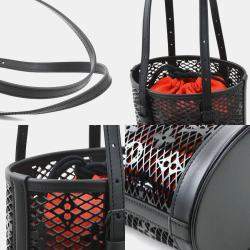 Pre Owned Louis Vuitton Monogram Lace Bucket PM Black Patent Leather Handbag