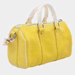 Pre Owned حقيبة لوى فيتون كيبال إكس إس إيفري داي ل.ف. جلد أصفر أبيض