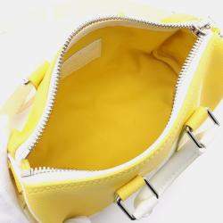 Pre Owned حقيبة لوى فيتون كيبال إكس إس إيفري داي ل.ف. جلد أصفر أبيض