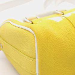 Pre Owned حقيبة لوى فيتون كيبال إكس إس إيفري داي ل.ف. جلد أصفر أبيض