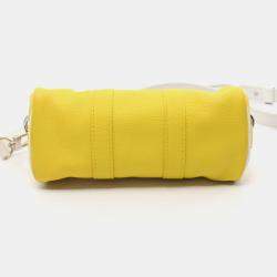 Pre Owned حقيبة لوى فيتون كيبال إكس إس إيفري داي ل.ف. جلد أصفر أبيض