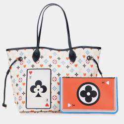 Pre Owned Louis Vuitton White Monogram Game On Neverfull MM