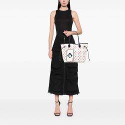 Pre Owned Louis Vuitton White Monogram Game On Neverfull MM