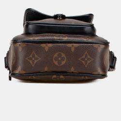 Pre Owned Louis Vuitton Black/Brown Monogram Macassar Christopher Wearable