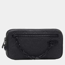 Pre Owned Louis Vuitton Black Monogram Taurillon Pochette Volga