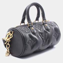 Pre Owned Louis Vuitton Bubblegram Papillon BB Black Calfskin Shoulder Bag