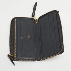 Pre Owned Louis Vuitton Blue Infini Monogram Empreinte Leather Zippy Wallet