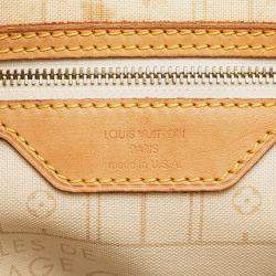 Pre Owned Louis Vuitton White Damier Azur Neverfull MM