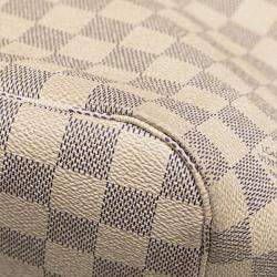 Pre Owned Louis Vuitton White Damier Azur Neverfull MM