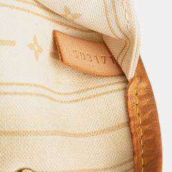 Pre Owned Louis Vuitton White Damier Azur Neverfull MM