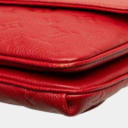 Pre Owned Louis Vuitton Red Monogram Empreinte Twice