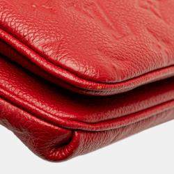 Pre Owned Louis Vuitton Red Monogram Empreinte Twice