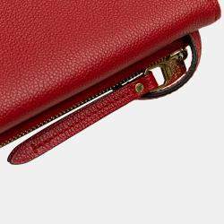 Pre Owned Louis Vuitton Red Monogram Empreinte Twice