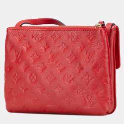 Pre Owned Louis Vuitton Red Monogram Empreinte Twice