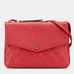 Pre Owned Louis Vuitton Red Monogram Empreinte Twice