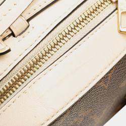 Pre Owned Louis Vuitton Brown Cream Monogram Saintonge