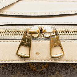 Pre Owned Louis Vuitton Brown Cream Monogram Saintonge