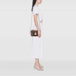 Pre Owned Louis Vuitton Brown Cream Monogram Saintonge